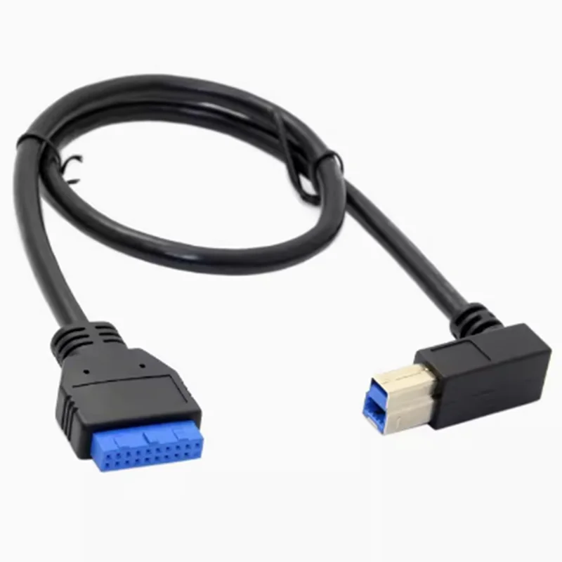 Cable conector de cabezal de 19 pines para placa base 3,0, USB 3,0 tipo B de 90 grados macho a 3,0, para impresora, escáner, caja de disco duro, 50cm - imagen 5