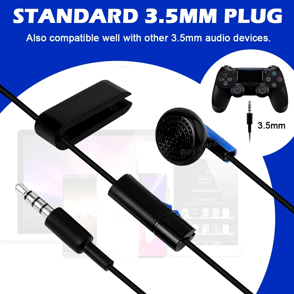 1 Uds. Auriculares de juego con micrófono Mono Chat auriculares para controlador de PS4 auriculares para juegos negro azul - imagen 2