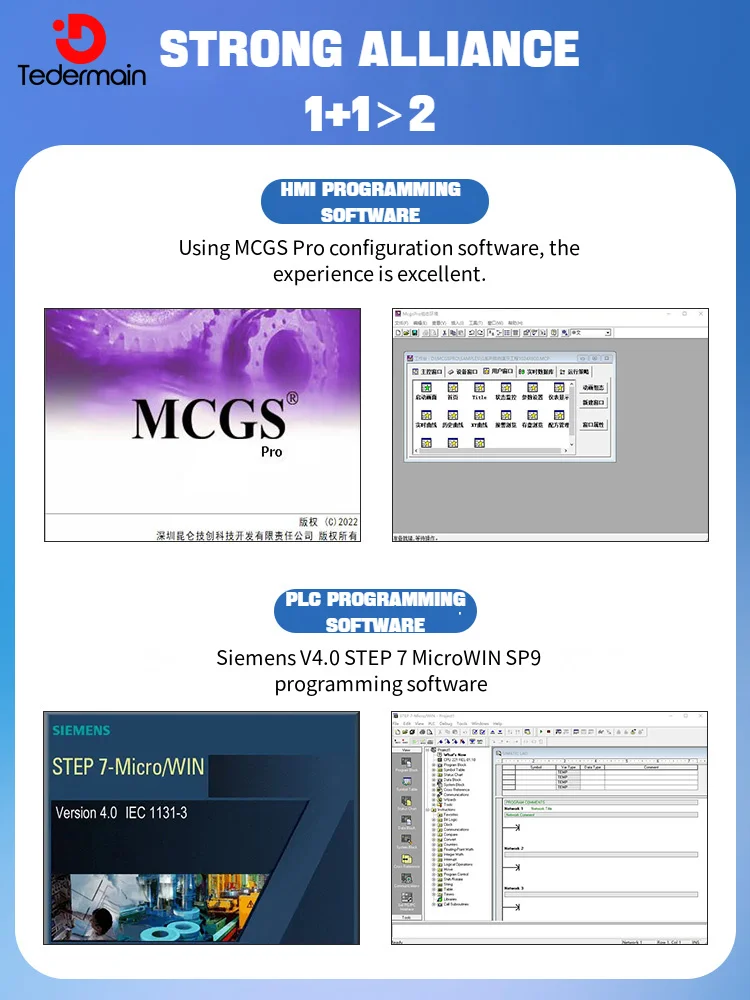 Gongbei-dispositivo todo en uno de 7 "PLC HMI, 4 entradas analógicas y 2 salidas analógicas Comp atible con Siemens SMART S7-200 PLC S7 V4.0 - imagen 3