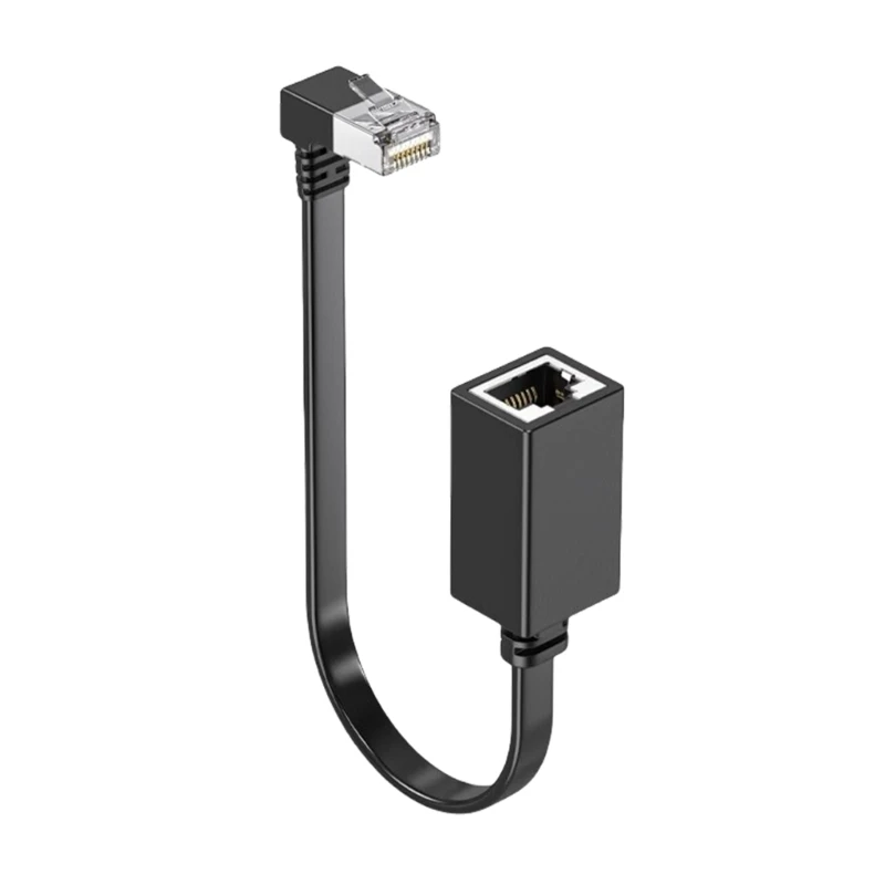 Cable de extensión Ethernet Cat7 10G RJ45 Cat7 macho a hembra adaptador extensor Ethernet Rj45 de 90 grados para PC portátil Cable Ethernet
