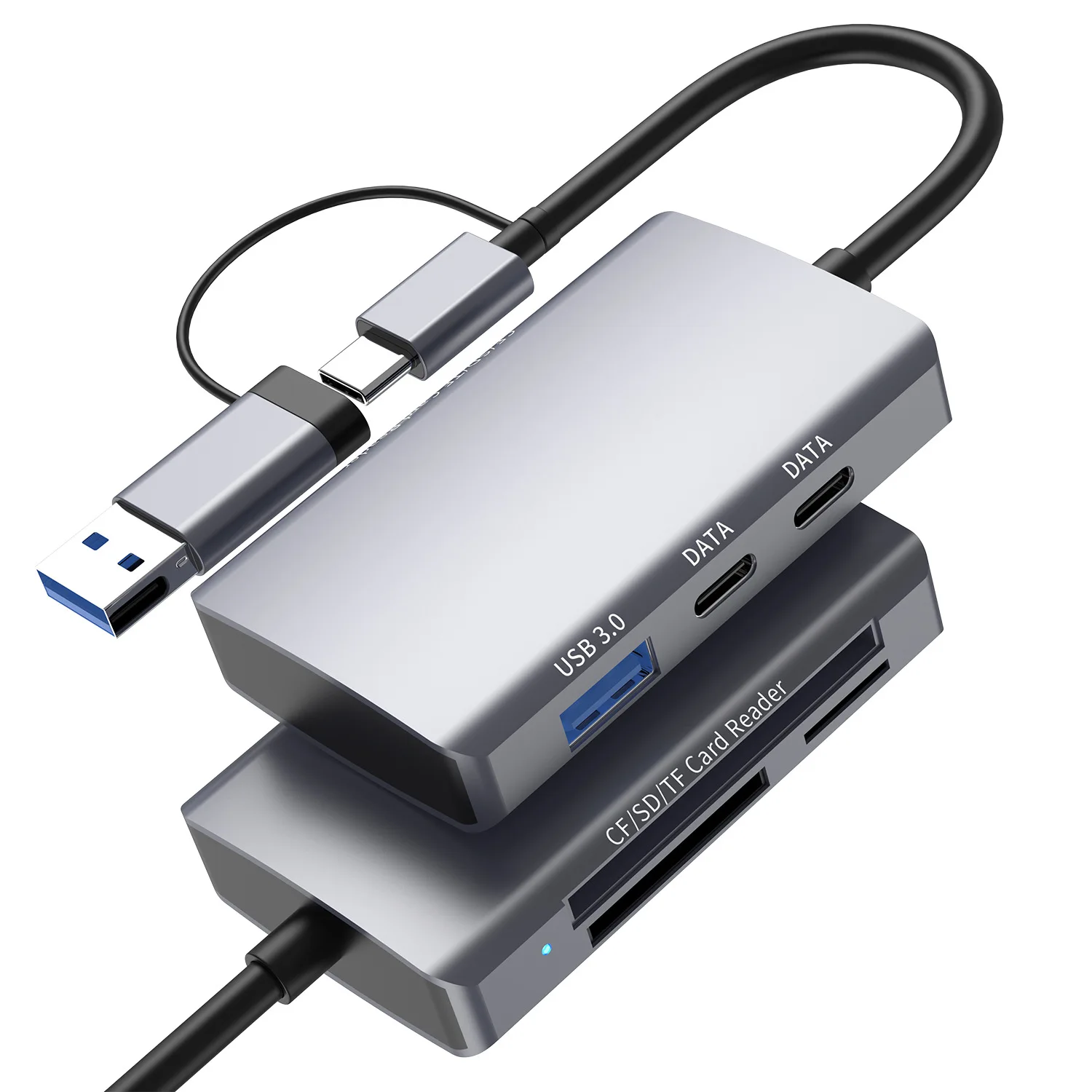 Estación de acoplamiento de computadora con concentrador tipo C USB 3.0 lector de tarjetas multifuncional todo en uno HUBCF/SD/TFOTG