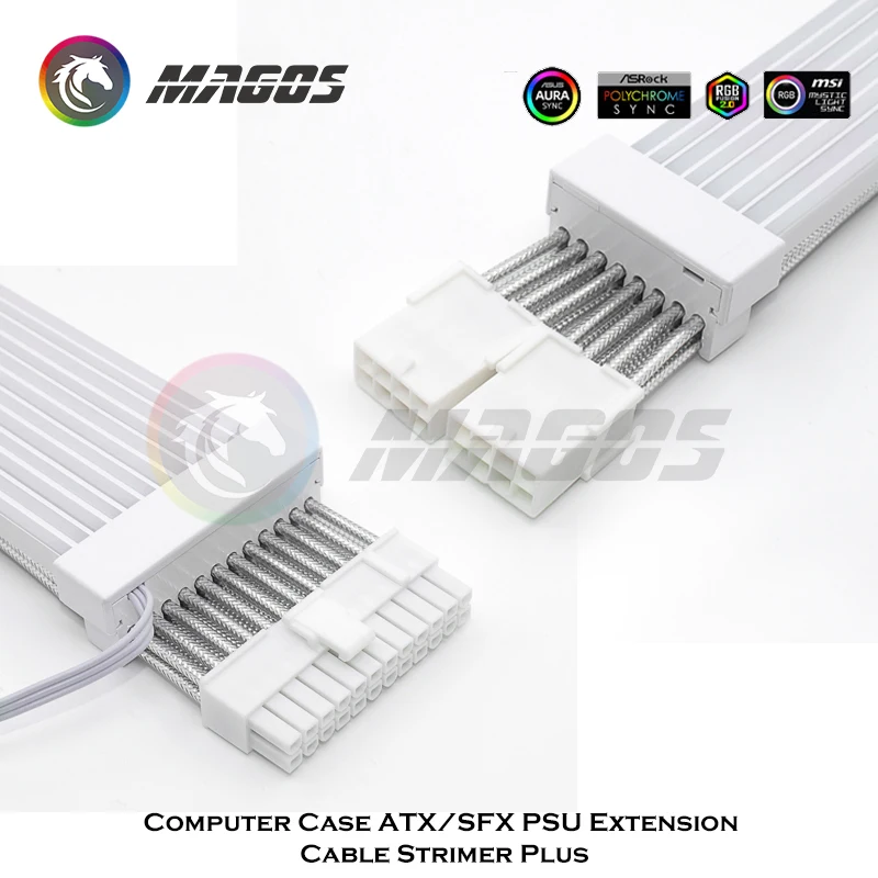 Cable de extensión GPU ARGB Rainbow Neon Line cubierta de luz LED ATX 24Pin 8PinX2 Cable extensor no Lian Li Stimer Plus - imagen 5