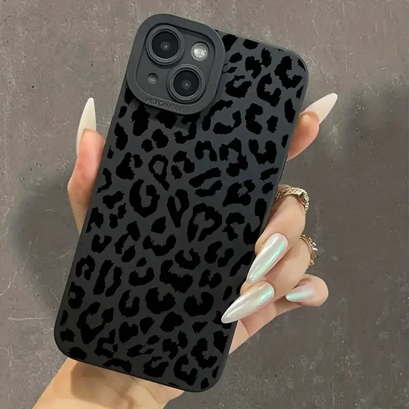 Funda de teléfono con estampado de leopardo negro para Samsung Galaxy A15 A35 A55 5G A34 A54 A33 A53 S25 S24 Ultra S23 S22 Plus S21 FE - imagen 2