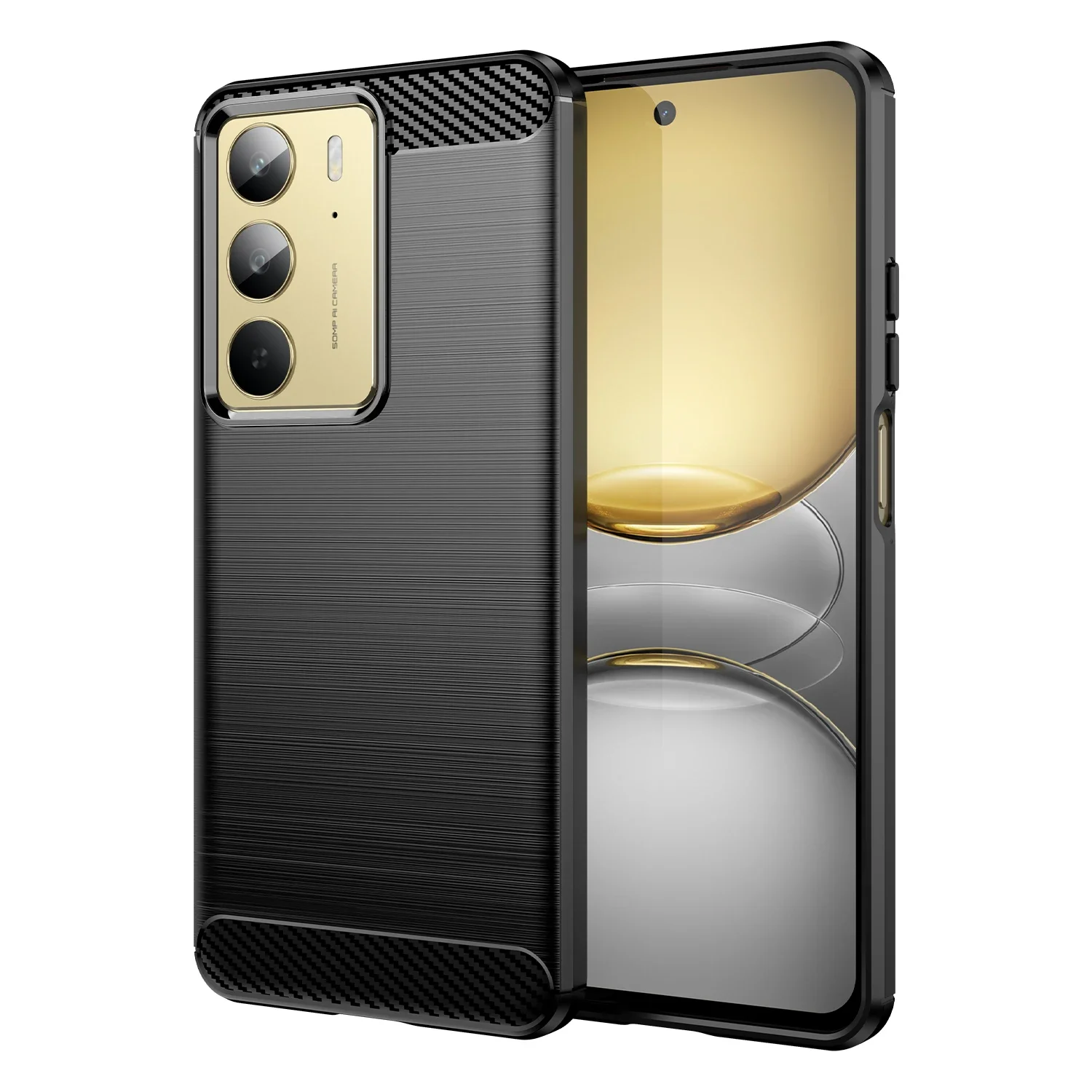 Para Realme C75 funda para Realme C67 C65 C63 C61 C55 C53 C51 C75 cubierta de fibra de carbono a prueba de golpes parachoques de silicona para Realme C75 - imagen 2