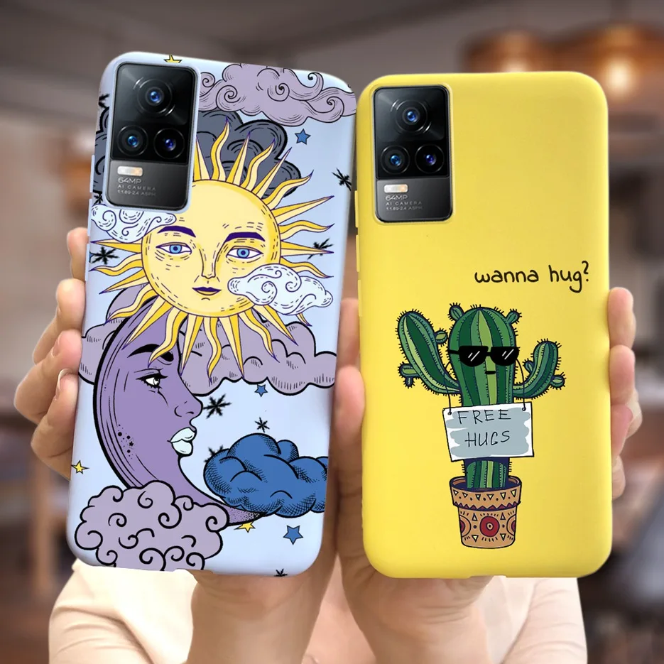 Funda de silicona suave para Vivo V21, carcasa trasera con dibujos animados de flores para teléfono móvil - imagen 2