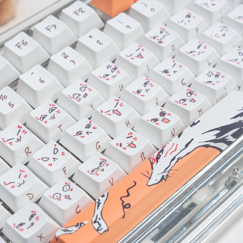 Teclas del libro de amigos de Natsume, teclas personalizadas para profesor de gatos, perfil de cereza PBT, tapa de tecla de punto de Anime de dibujos animados bonitos para interruptor MX
