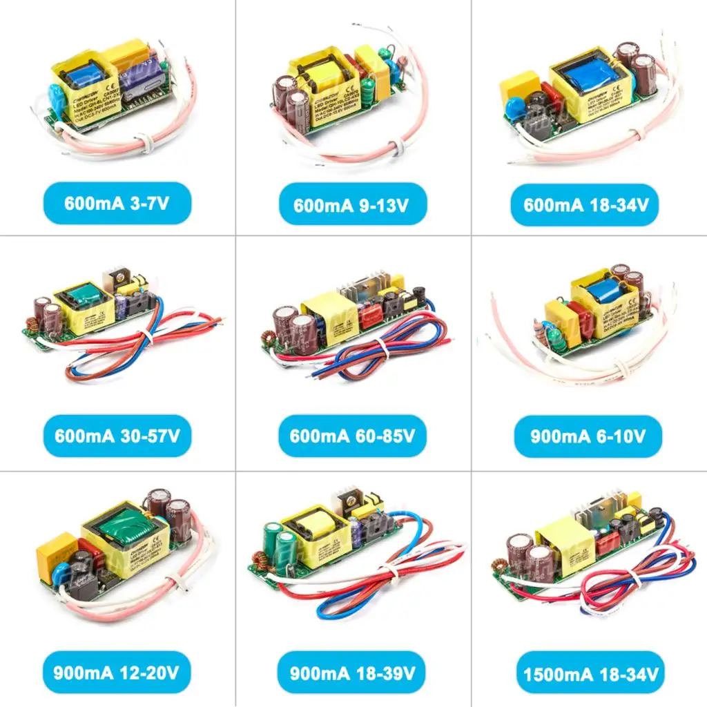 Controlador Led de corriente constante, fuente de alimentación de 6W, 10W, 20W, 36W, 50W, 300MA, 600Ma, 900Ma, 1500Ma, transformador de aislamiento de CA y CC - imagen 4