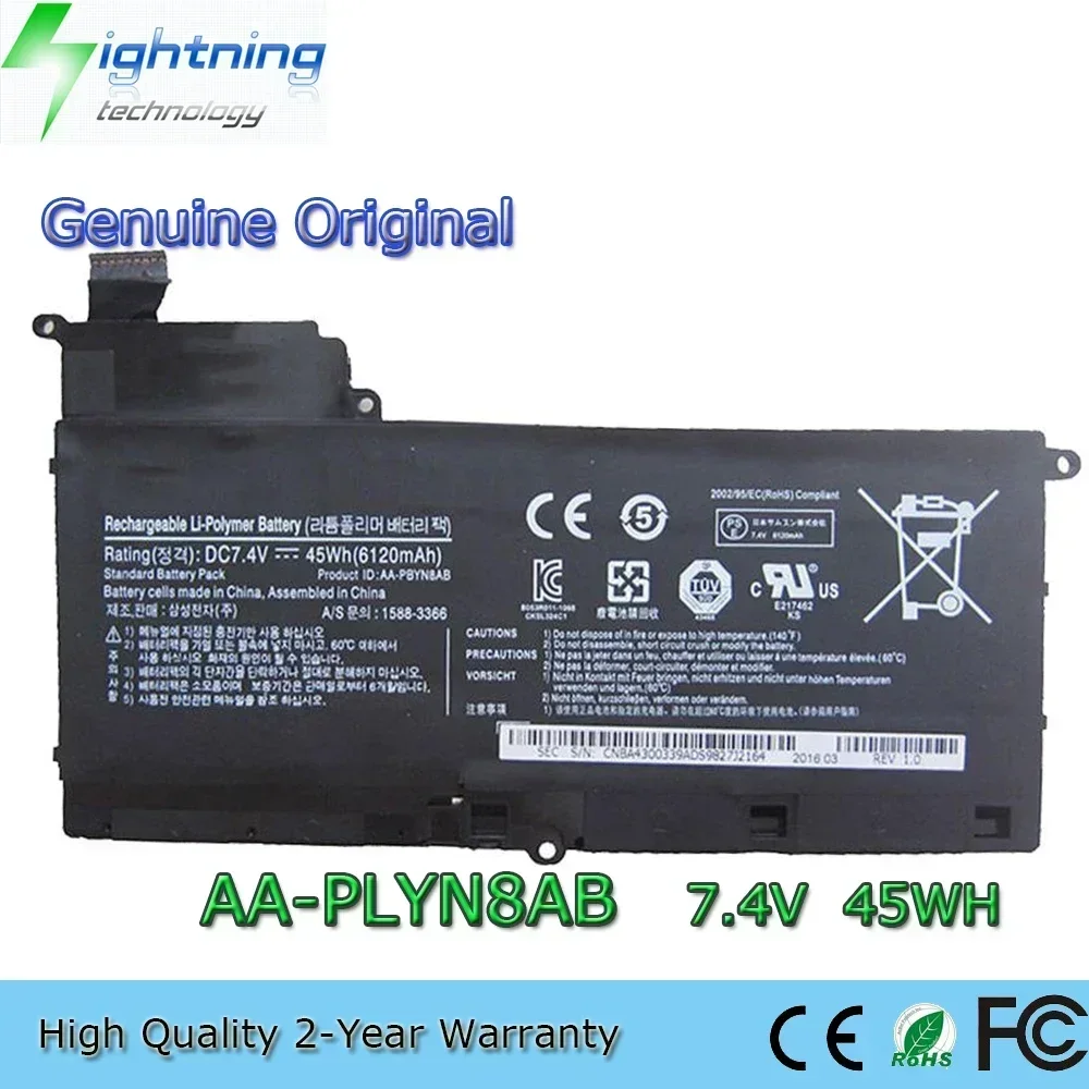 Batería para portátil AA-PLYN8AB 7,5 V 45 Wh para Samsung NP530U4B BA43-00339A 535U4C series, etc.