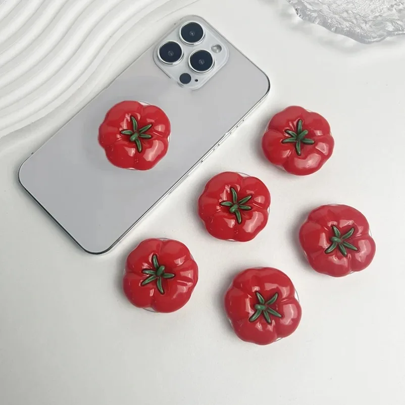 Para iPhone 17 16 15 14 13 12 Samsung S25 S24 Xiaomi anillo de dedo soporte de expansión lindo soporte de teléfono de tomate soporte de teléfono con agarre - imagen 2