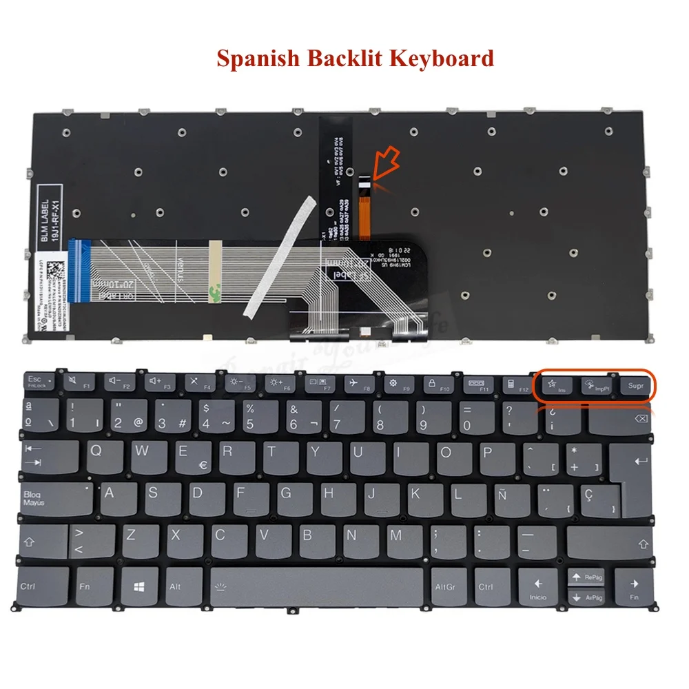 Teclado retroiluminado para Lenovo IdeaPad 5 14IIL05 14ITL05 Flex 5 14ARE05 5-14IIL05, teclado de repuesto genuino, ruso y español - imagen 2