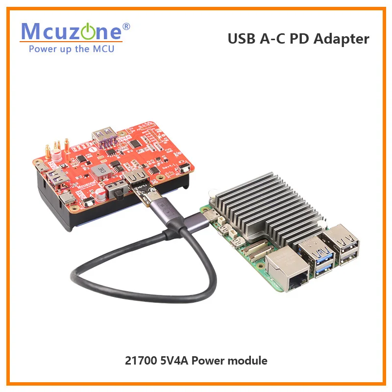 Adaptador PD Raspberry Pi5 USB A-C, adaptador de USB-A a USB-C de 5V con protocolo PD 5V5A para Raspberry Pi 5 - imagen 5