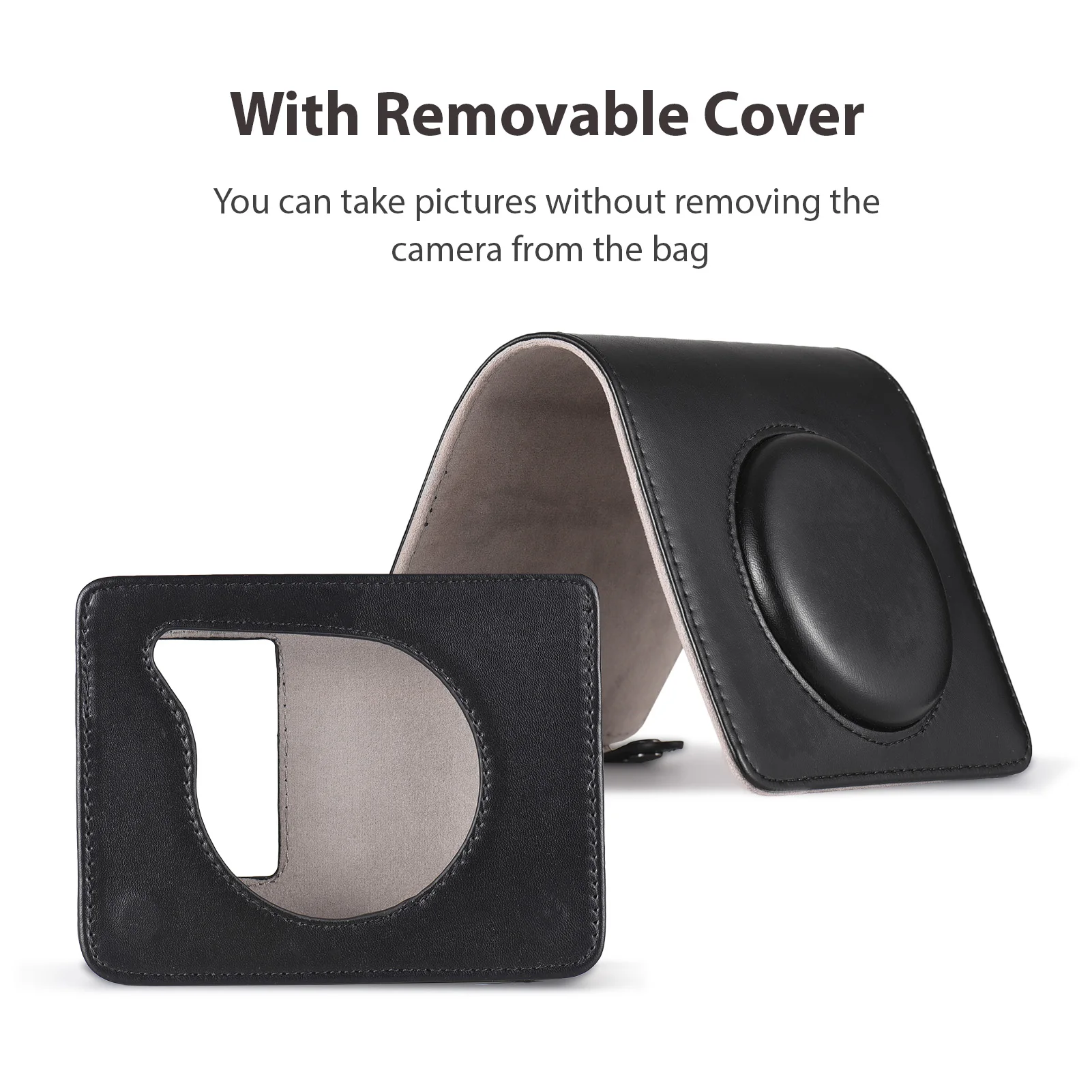 Bolsa para cámara instantánea portátil, funda para cámara de estilo Retro, Estuche de transporte de cuero PU para Kodak C300R/Mini Shot 3 con correa para el hombro - imagen 4