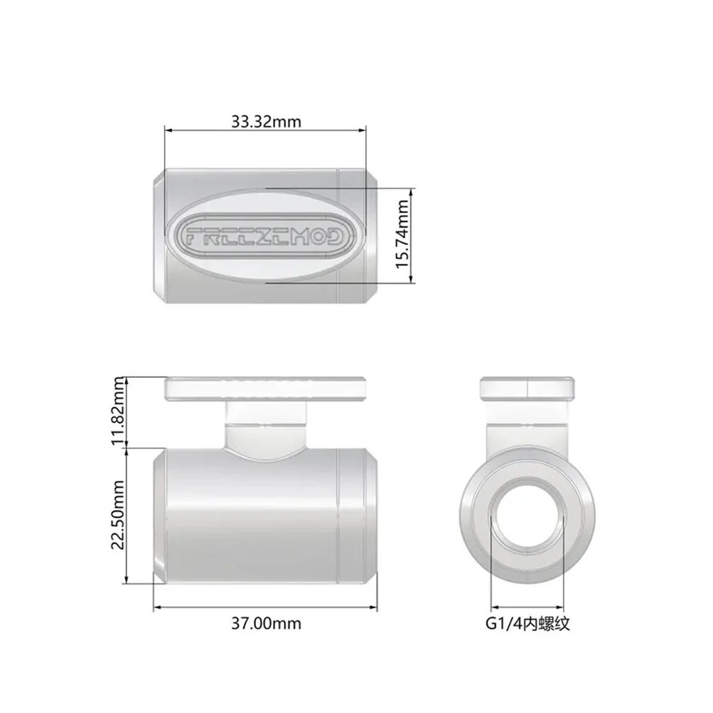 FREEZEMOD Kit de montaje de refrigeración por agua codo de 90 grados válvula de agua de compresión enchufe Mini conector Combo PC enfriador de agua 4 Uds - imagen 3