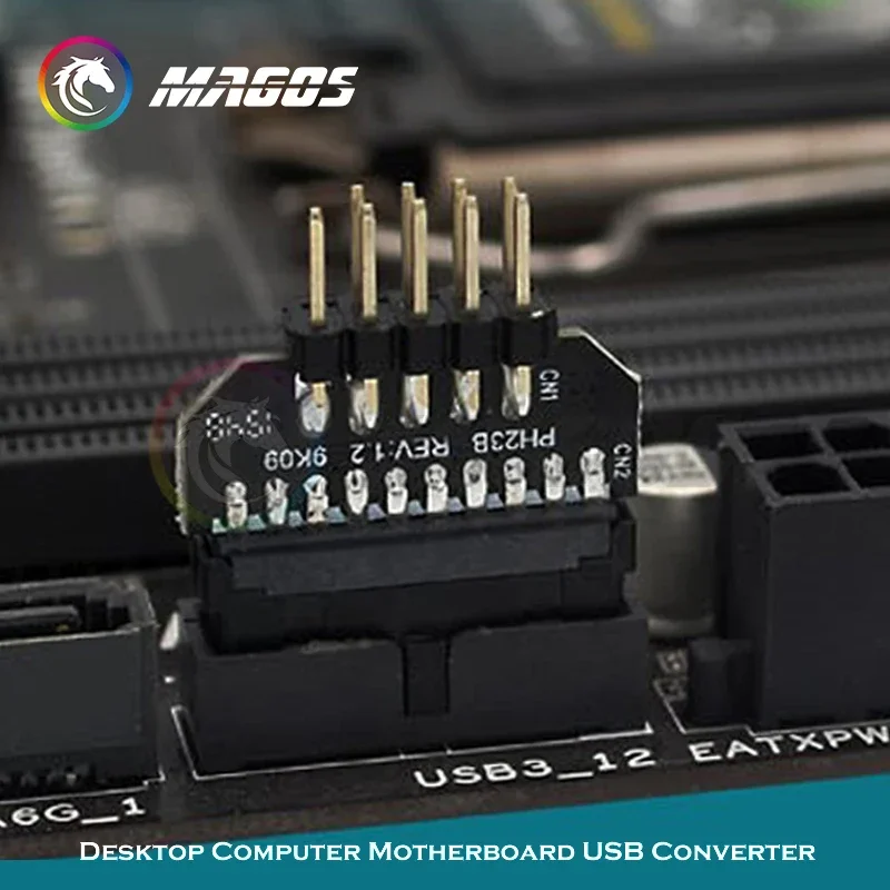 Adaptador USB Mobo para ordenador PC, convertidor mutuo USB 2,0 a USB 3,0, conector macho a hembra de 9 pines - 19 pines - imagen 5