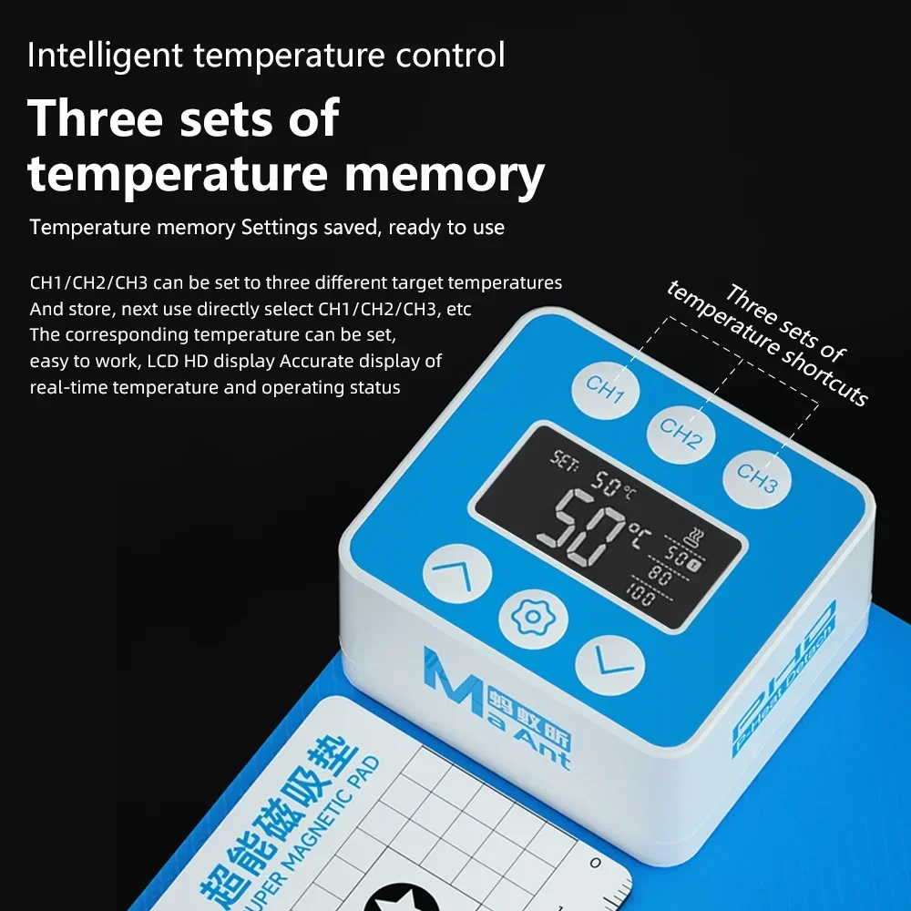 MaAnt PHD Mini separador de pantalla LCD teléfono Ipad precalentamiento quitar almohadilla con magnético para teléfono Ipad reparación plataforma de desmontaje