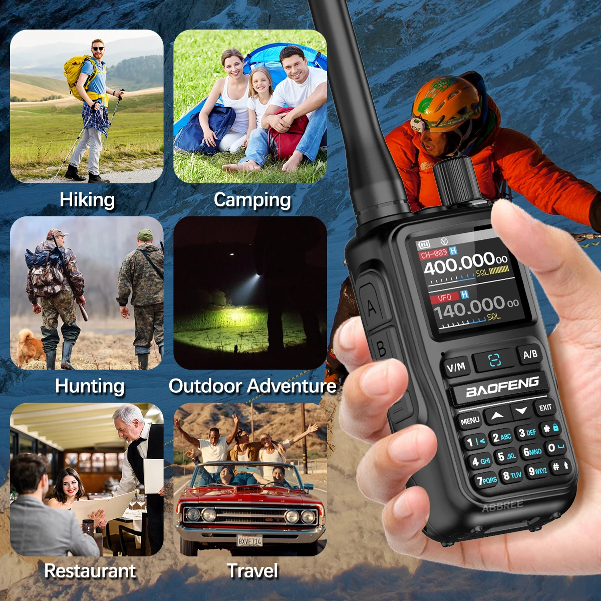 Baofeng 5R MINI Walkie Talkie APP programación multibanda inalámbrica una frecuencia de copia de una tecla para senderismo al aire libre Radioaficionado tipo C