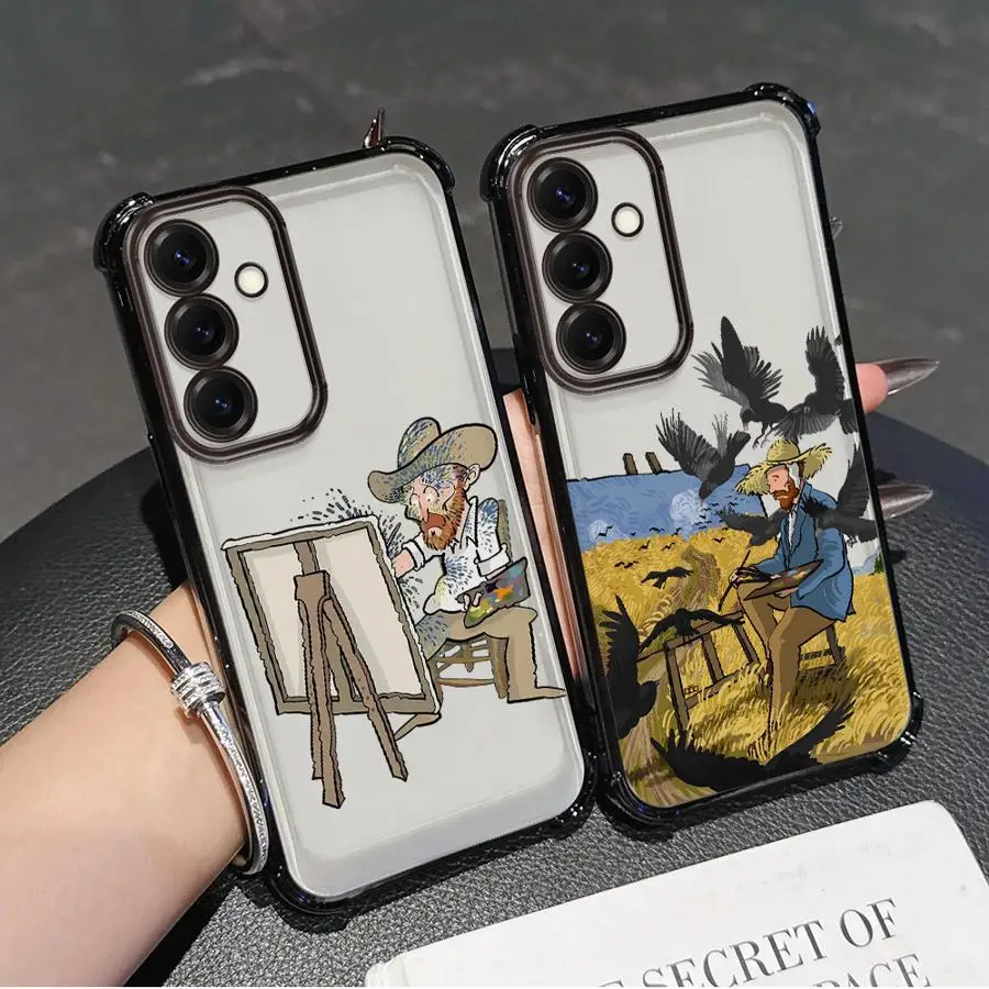 Funda transparente para teléfono Samsung Galaxy A16 A25 A52 A17 A35 A36 A26 A24 A33 A15 A13 A21s Van Gogh Creatividad - imagen 2