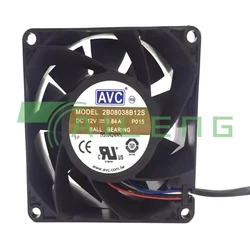 Ventilador AVC 80 x 80 x 38 mm, 12 V y 3,84 A de alta velocidad