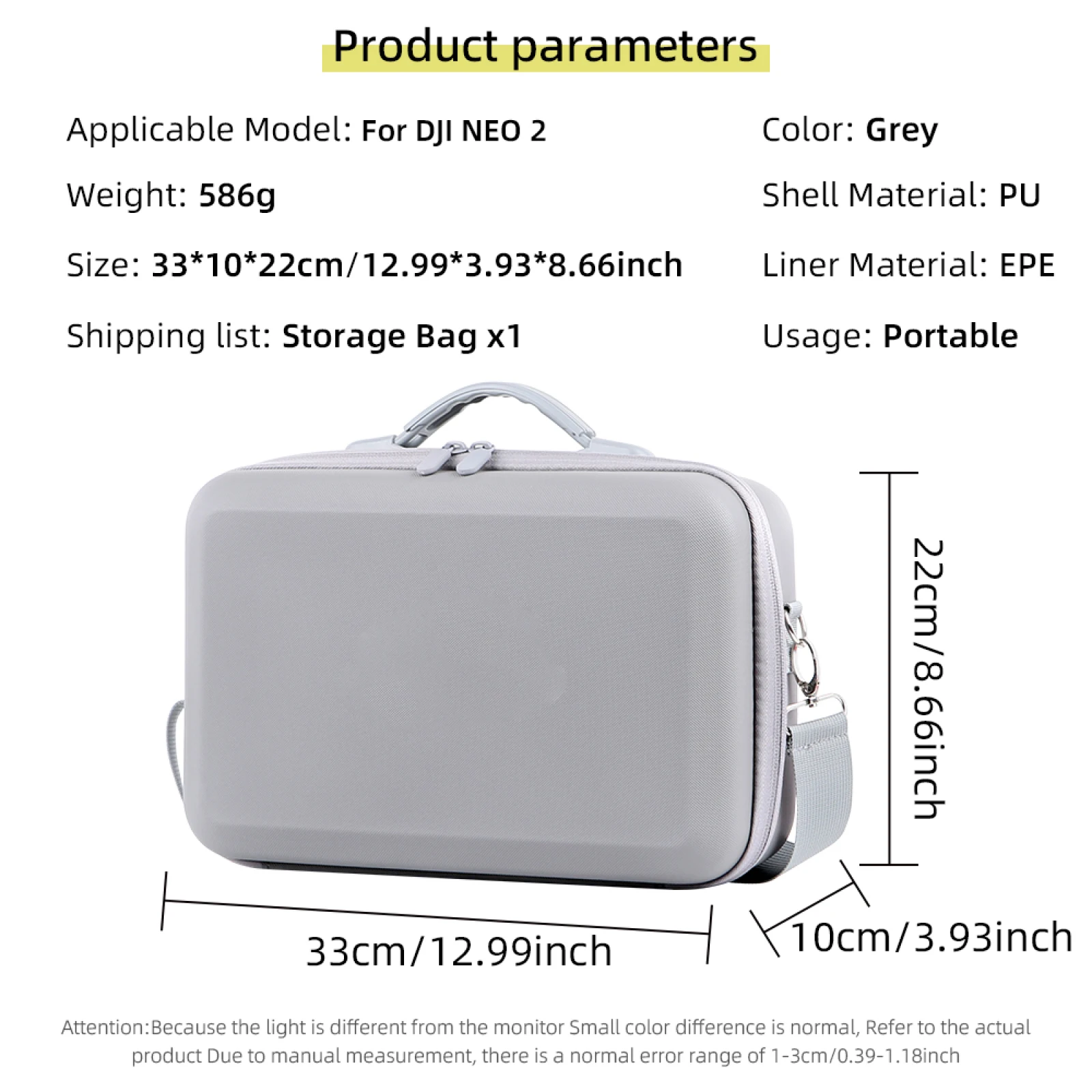 Estuche de transporte para DJI Neo2 Fly More Combo Accesorios, bolsa de almacenamiento portátil Control remoto RC-N3, cuatro baterías, concentrador de carga - imagen 5