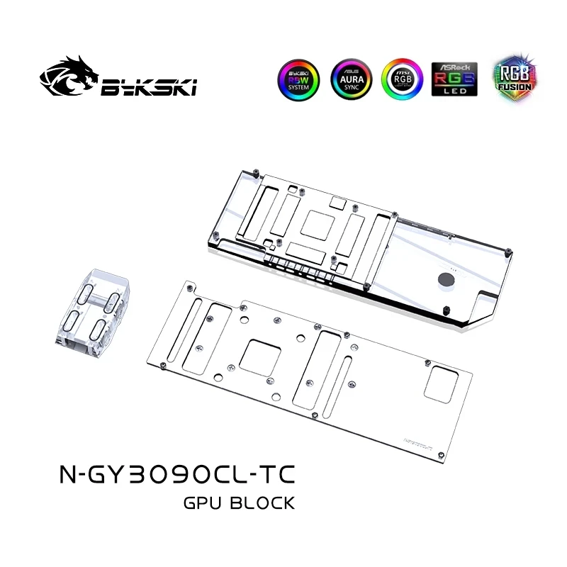 Bykski-Bloque de placa trasera GPU de refrigeración activa para GALAX RTX 3090 Classic/ Blower Bulk, tarjeta de vídeo, Enfriador de disipador de calor VRAM, N-GY3090CL-TC - imagen 4