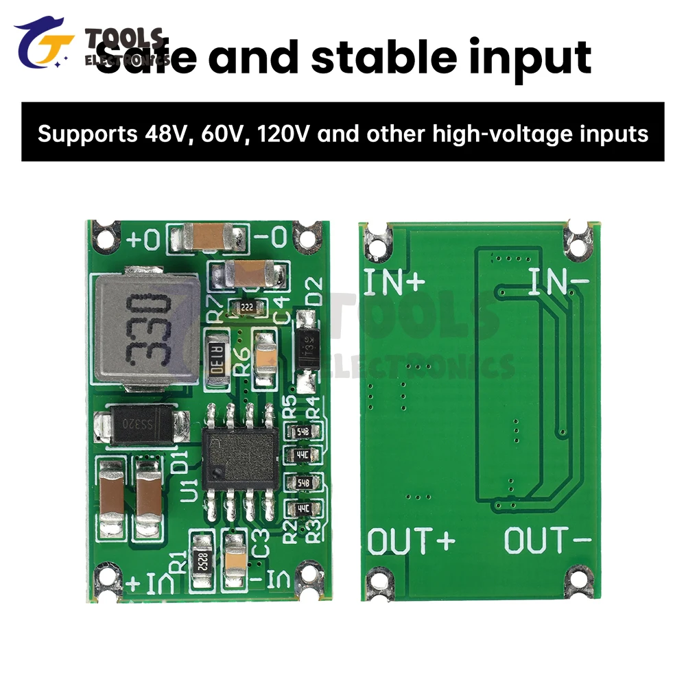 Módulo de fuente de alimentación reductor de alto voltaje no aislado DC-DC 48V 60V 120V a 3,3 V/5V/12V módulo de fuente de alimentación Buck DC - imagen 3