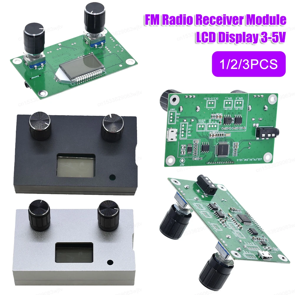 Módulo receptor de Radio FM con silenciador, pantalla LCD, modulación de frecuencia, recepción estéreo, placa de circuito PCB, 3-5V, 87,0-108,0 MHZ