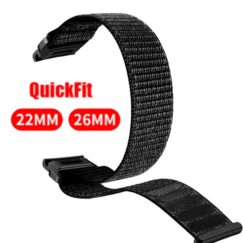 Correa de nailon de ajuste rápido de 26mm y 22mm para Garmin Tactix 8 Enduro 3 Epix Gen 2 Forerunner 970 Fenix 8 Pro 7X 6X 5 plus, banda deportiva