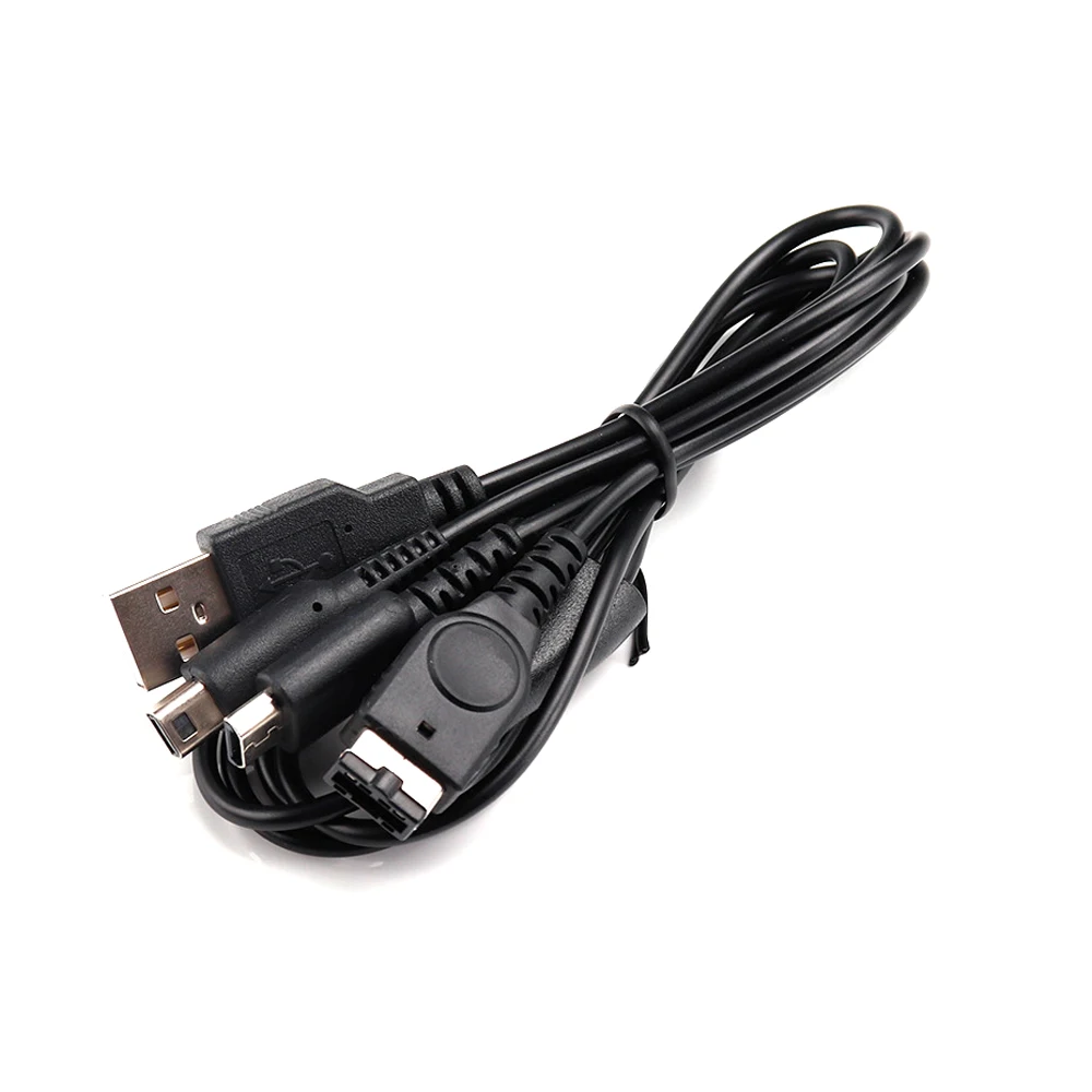 Cable cargador USB 3 en 1 negro de alta calidad para NDSI NDSL para consola GBA SP cable de 1,2 M - imagen 3