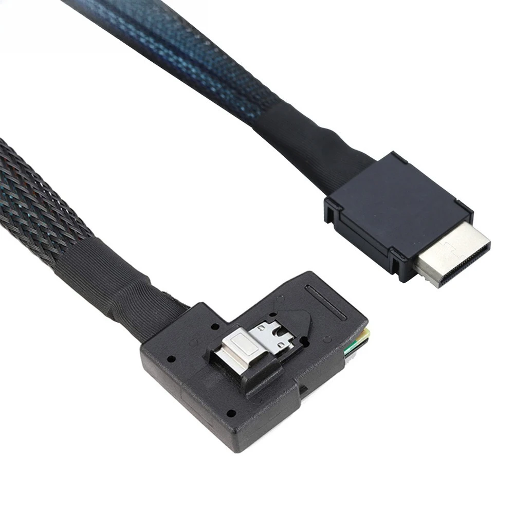 OCuLink PCIe MINI SAS SLIM SFF-8611 4i a 8087 Servidor de giro izquierdo Cable adaptador de alta velocidad Longitud opcional 0,5 M 1 M - imagen 4