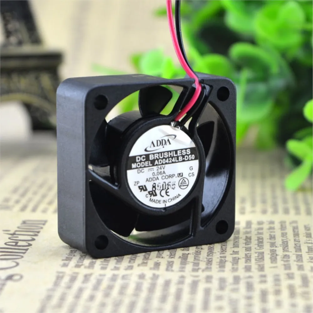 Para ADDA AD0424LB-D50 40mm DC 24V 0.06A Ventilador de rodamiento de bolas dual, 40X40X15mm 4cm Ventilador de enfriamiento de bajo ruido - imagen 3