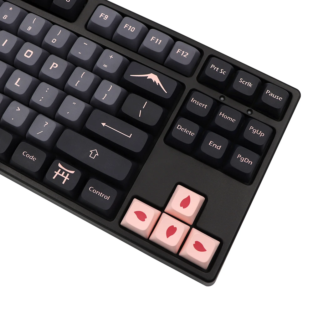 134 teclas NightSakura Keycap pbt XDA para dz60/RK61/gk64/68/84/96/104 Teclado mecánico gmk iso Key Cap 7u Split Spacebar bar - imagen 3