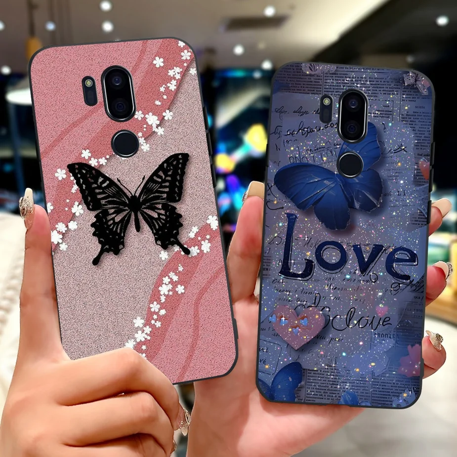 Para LG G7 ThinQ funda lindo gato de lujo cubierta pintada suave funda de teléfono delgada para LG G7 ThinQ G7Thinq LM-G710 G710 G7 + bolsas de cubierta trasera - imagen 2