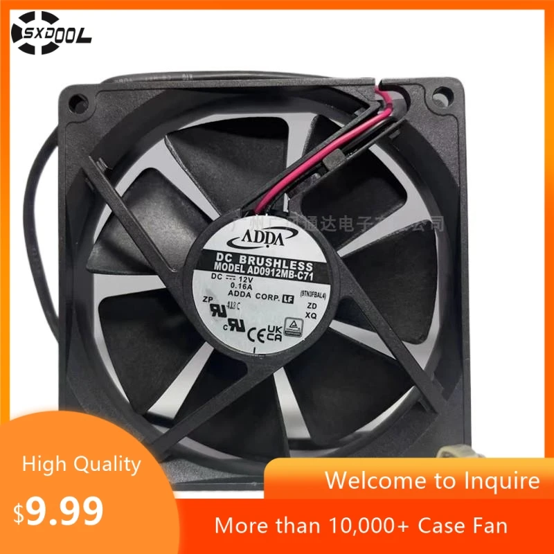 Ventilador Axial de 92mm para ADDA AD0912MB-C71 9CM 9020 12V 0.16A ventilador de refrigeración CC de chasis silencioso