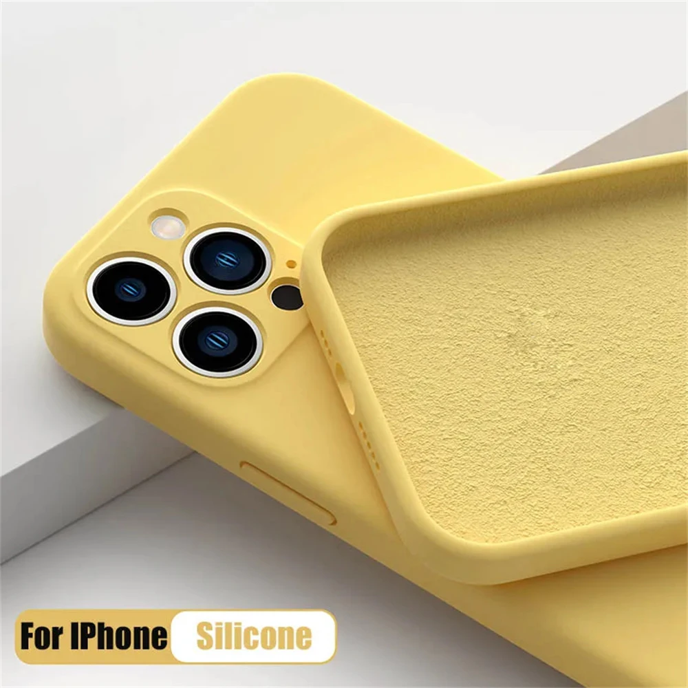 Para iphone 11 12 13 14 15 16 Pro Max funda de teléfono de silicona TPU a prueba de golpes Mini Xs XR 6 6S 7 8 14 15 16 Plus funda de lente