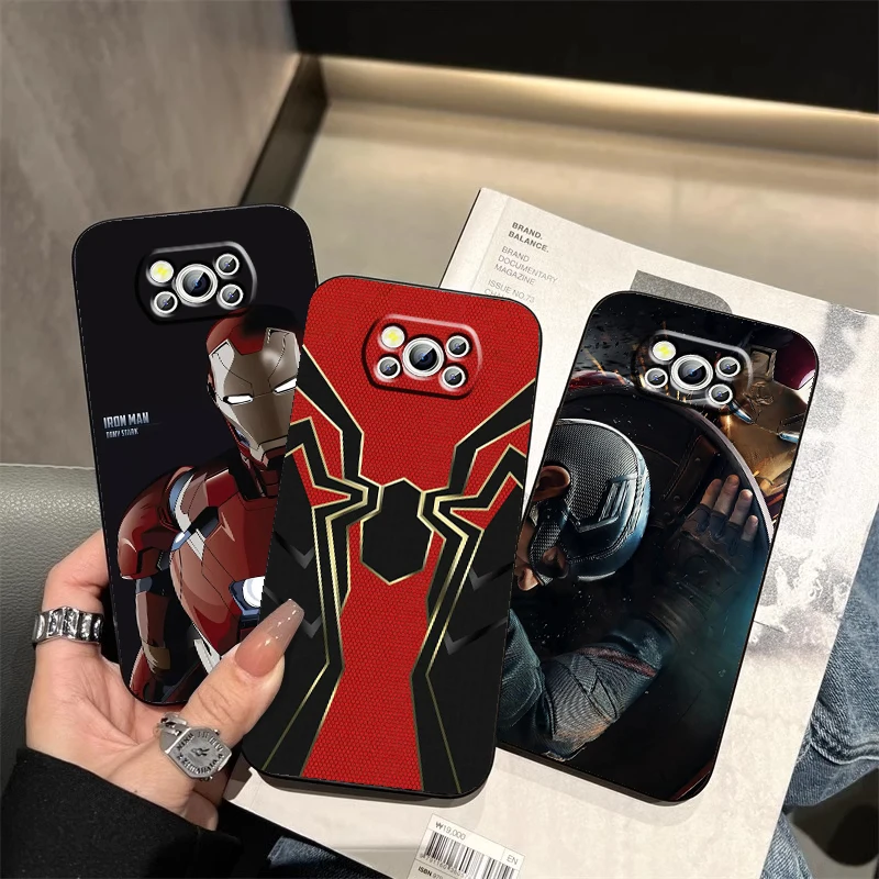 Marvel-funda negra para teléfono móvil, carcasa de Iron Man Hero Venom para Xiaomi Mi Poco F5 F4 F3 X6 X5 X4 X3 M6 M5S M4 M3 C65 Pro GT NFC 5G - imagen 3