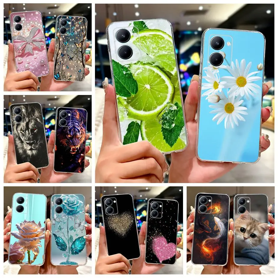 Para Realme C33 2023 funda RMX3627 nueva funda pintada de lujo funda de teléfono de silicona suave para Realme C31 C 33 RealmeC31 RealmeC33 Shell