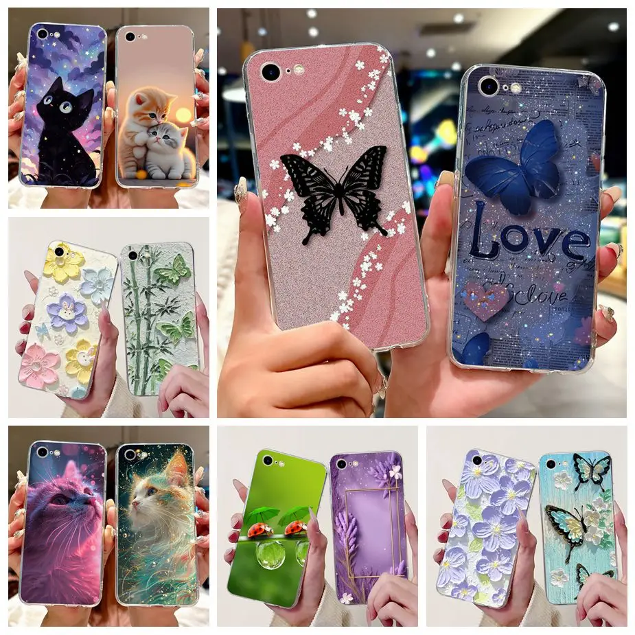 Para Apple iPhone 7 Plus funda iPhone8 Plus hermosa mariposa pintada funda suave delgada para teléfono para iPhone 8 iPhone7 Plus Shell