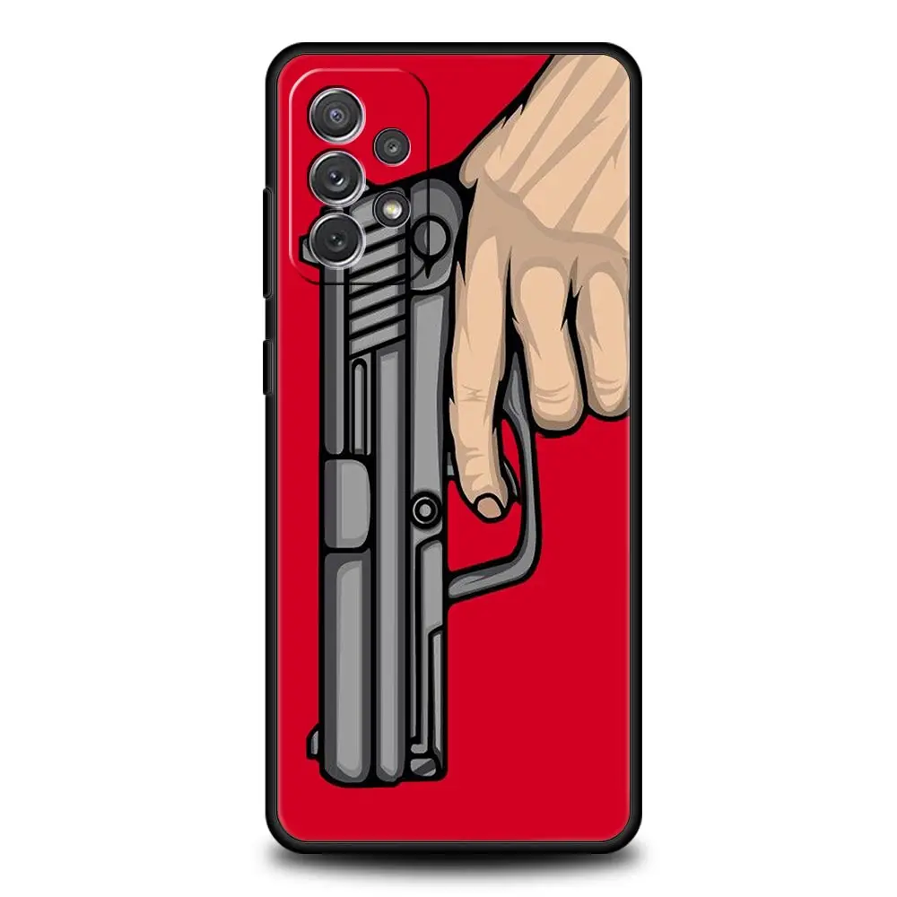 Funda de teléfono con pistola de dibujos animados para Samsung A51 A71 A21S A12 A11 A15 A25 A31 A41 A23 A33 A53 A73 A03S A05S A13 5G A35 A55 - imagen 3