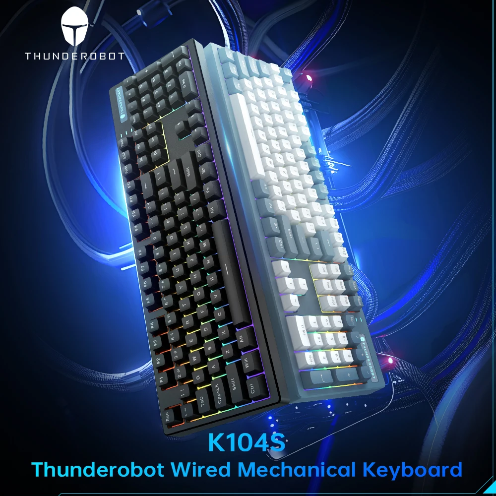 Thunderobot K104S Teclado Mecánico Gamer Alámbrico Tamaño Completo 104 Teclas, Retroiluminación RGB, Teclas ABS - Para PC, Laptop y Juegos de Alto Rendimiento - imagen 2