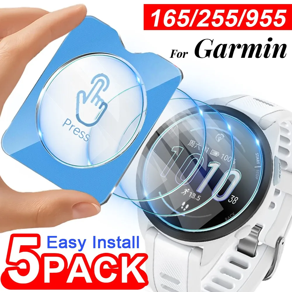 1-5 uds vidrio templado de fácil instalación para Garmin Forerunner 165/955/255 Protector de pantalla con Kit de películas de posicionamiento para Garmin - imagen 2