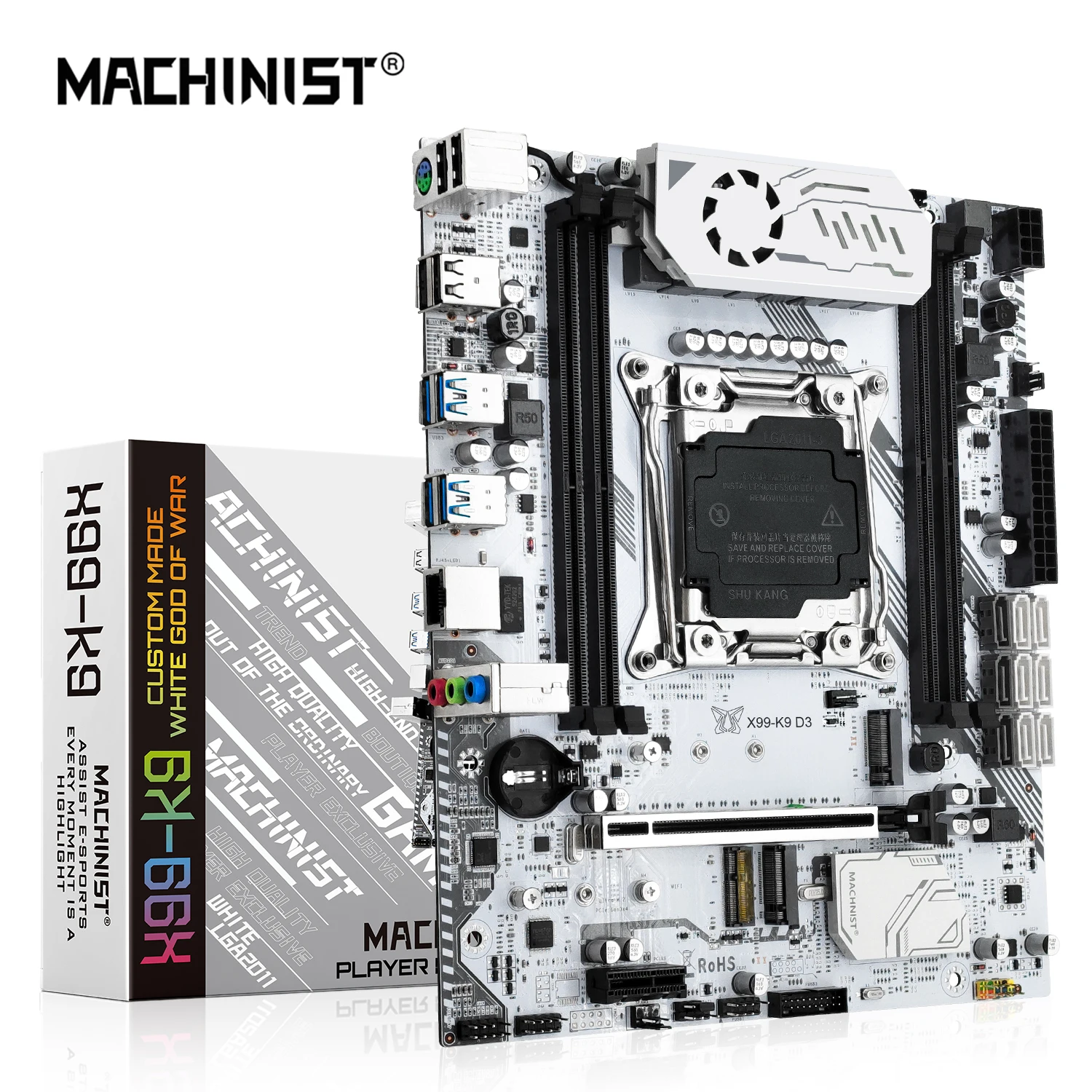 La placa base MACHINIST X99 K9 D3 admite CPU LGA 2011-3 Intel Xeon E5 2666, 2678, 2696 V3 y memoria DDR3 NVME WIFI/M.2 M-ATX