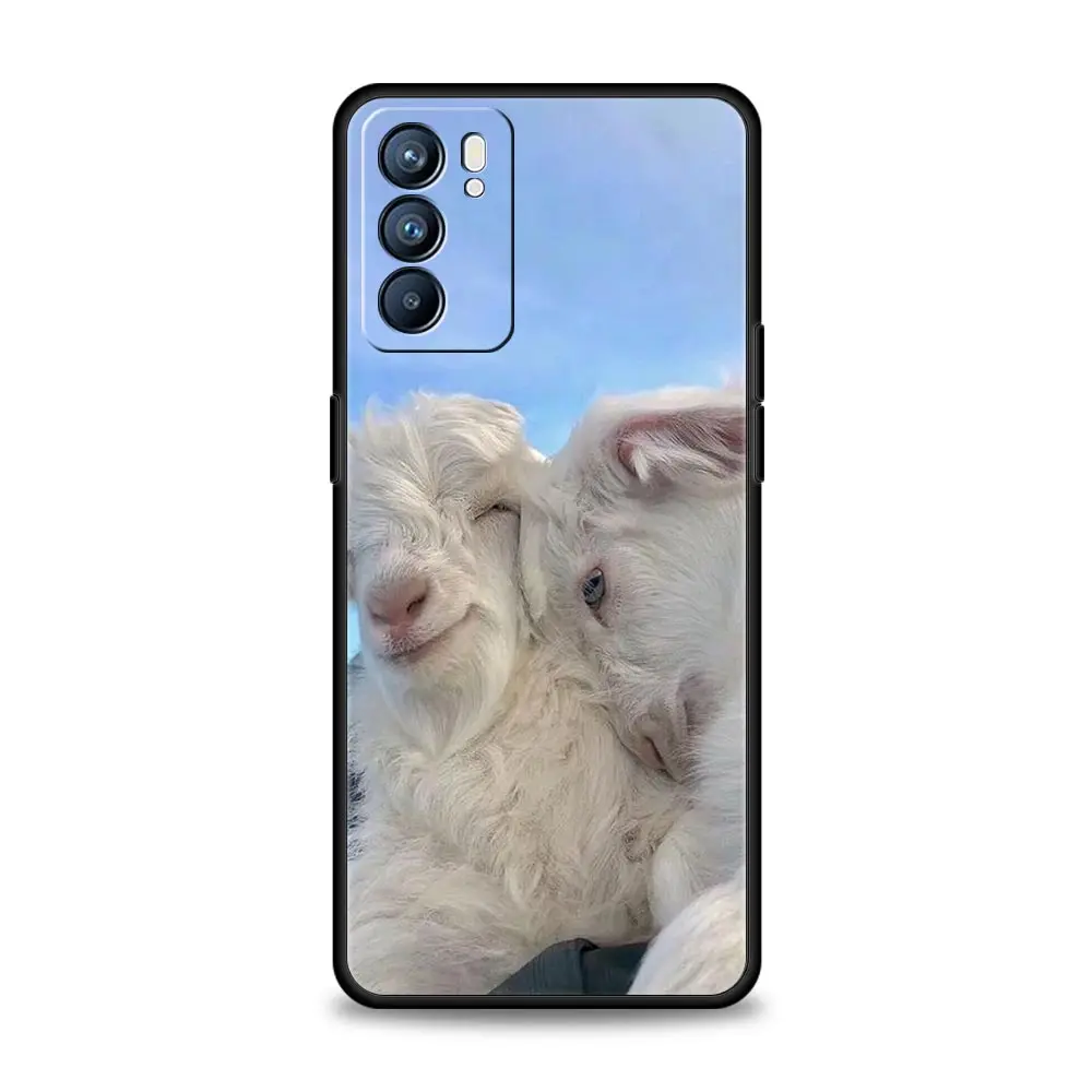 Funda de teléfono para Oppo Reno13 Reno12 Reno11 F Reno10 Pro A54 A53 A95 A76 A74 A57 A98 A80 A79 5G A78 4G cubierta de dibujos animados lindo cabra - imagen 3