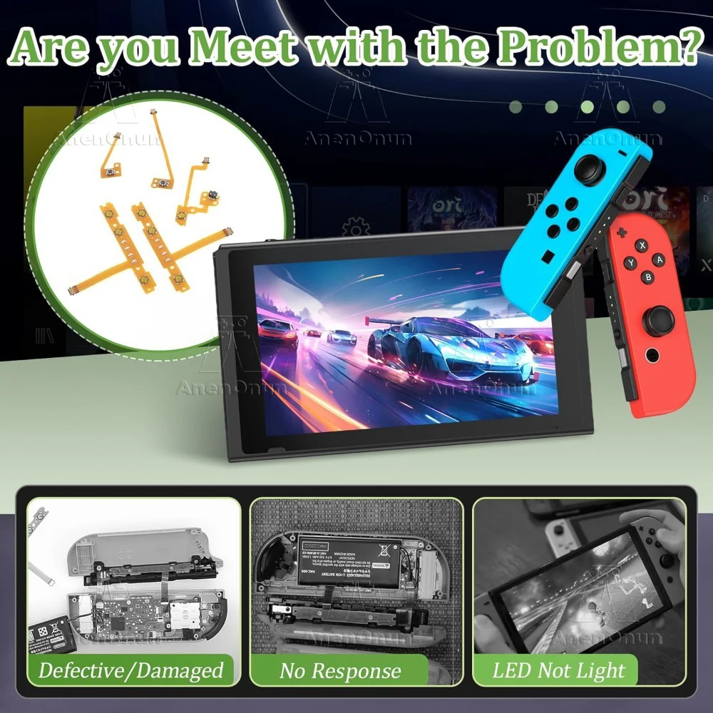 SL SR ZL ZR L Cable flexible para interruptor/interruptor OLED Premium piezas de repuesto Joycon controlador botón cinta Cable Kit de fijación - imagen 2