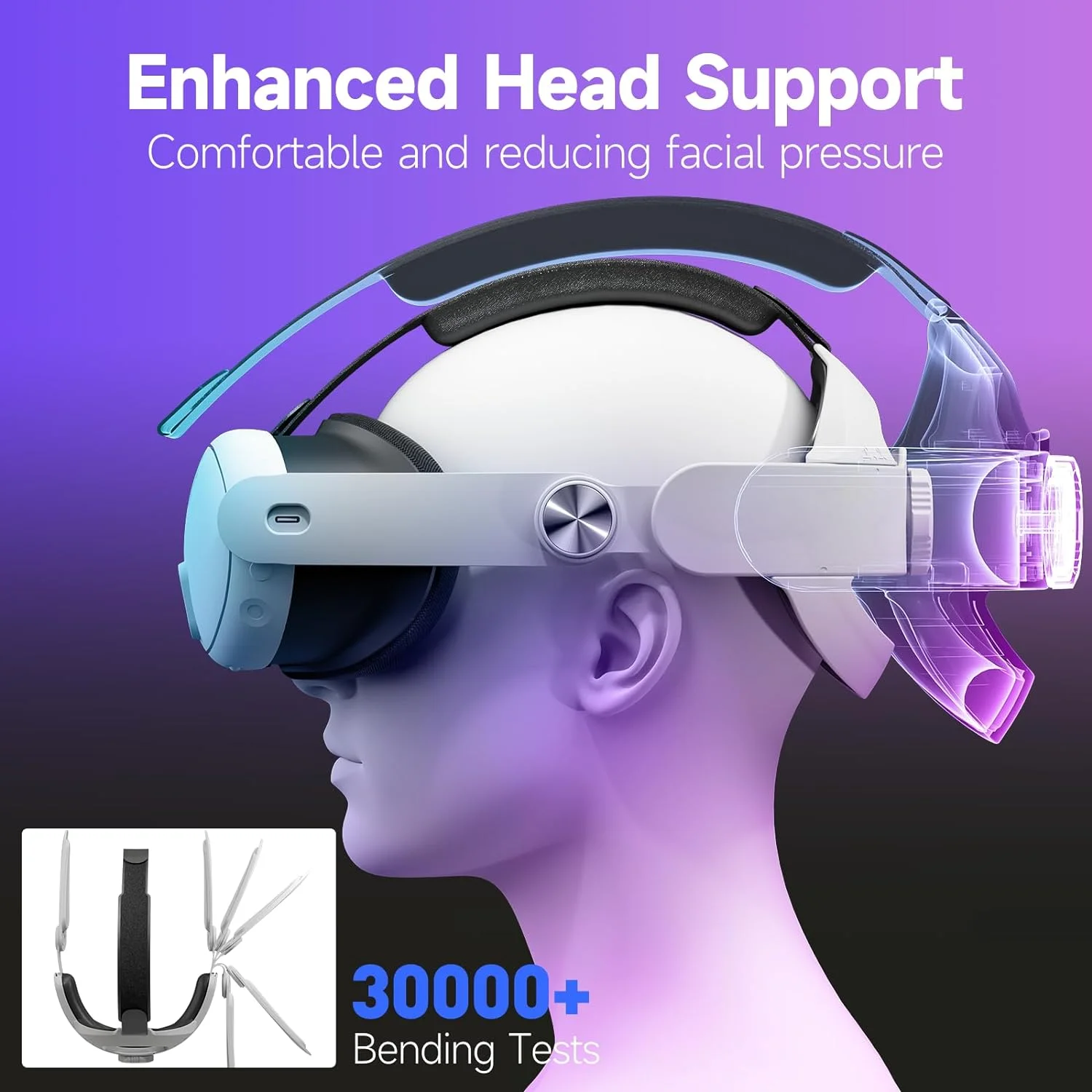 Correa de cabeza ajustable para Quest 3 Elite, repuesto de cojín suave, accesorios mejorados para Meta Quest 3 - imagen 3