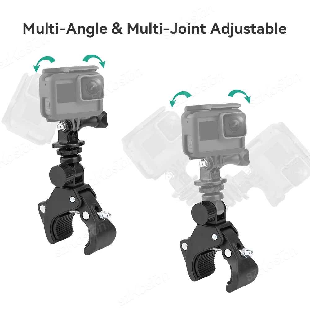 Super Clamp Bike Clip para bicicleta, montaje de cámara, manillar de motocicleta, adaptador de trípode, cámara de acción para GoPro Insta360 X4 - imagen 4