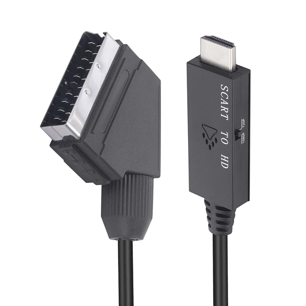 Adaptador convertidor de vídeo de 1m, convertidor de vídeo 1080P compatible con Scart a HDMI, Cable Micro USB de 5V CC, accesorios para decodificador - imagen 3