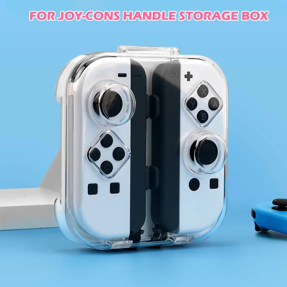 Funda transparente para interruptor NS/caja de almacenamiento con mango Joycons OLED para Joy-cons, caja protectora magnética de alta permeabilidad a prueba de polvo - imagen 3