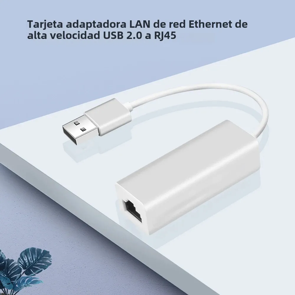 Divisor adaptador Ethernet USB 2,0 a RJ45, cable de Internet Lan de 100Mbps, tarjeta de red Micro USB para PC, ordenador, tableta y portátil - imagen 3