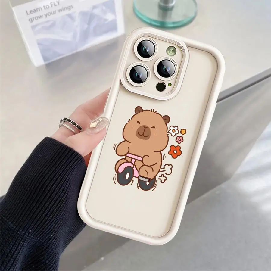 Funda de capibara de dibujos animados para iPhone 15 Plus 11 16 Plus 12 Mini XS XR 16e 11Pro 13 Pro MAX 14 funda suave - imagen 5