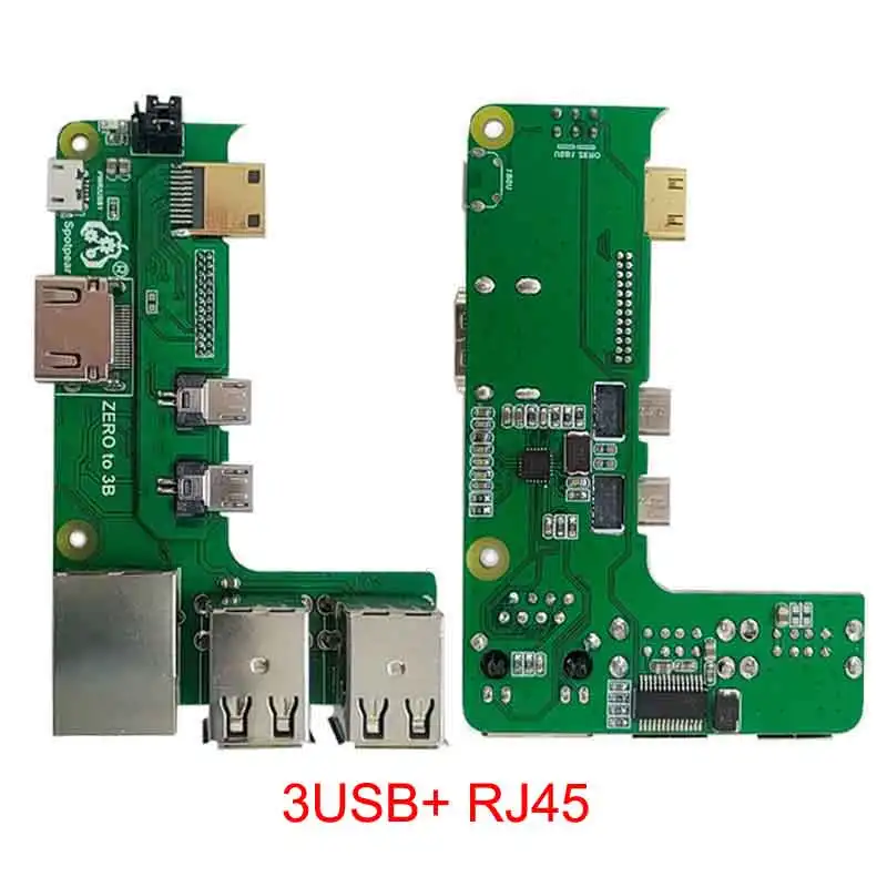 Adaptador de interfaz Raspberry Pi Zero 2w a 3B/4B Zero a Pi0 USB HUB RJ45 HAT Zero a Pi3 / PI4 / PI5 Placa de expansión - imagen 3